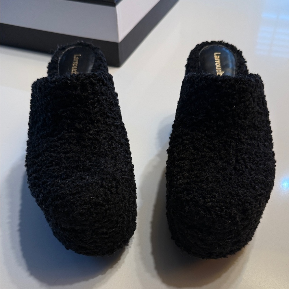 Larroude Faux Galloway Black Miso Clogs